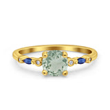 Minimalist Round Natural Stone Art Deco Ring