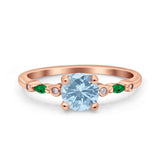 Minimalist Round Natural Stone Art Deco Ring