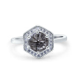 Vintage Style Round Natural Stone Hexagonal Ring