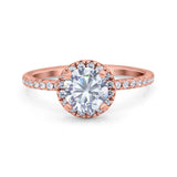 Vintage Style Round Natural Stone Halo Ring