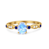 Oval Natural Stone Vintage Style Ring