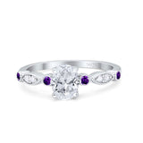 Oval Natural Stone Vintage Style Ring