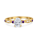 Oval Natural Stone Vintage Style Ring