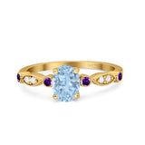 Oval Natural Stone Vintage Style Ring