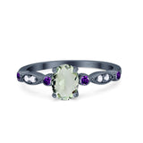 Oval Natural Stone Vintage Style Ring