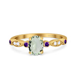 Oval Natural Stone Vintage Style Ring