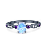 Oval Natural Stone Vintage Style Ring