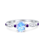 Oval Natural Stone Vintage Style Ring