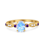 Oval Natural Stone Vintage Style Ring