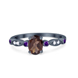 Oval Natural Stone Vintage Style Ring