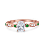 Oval Natural Stone Vintage Style Ring