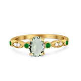 Oval Natural Stone Vintage Style Ring