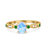 Oval Natural Stone Vintage Style Ring