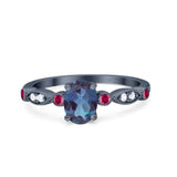 Vintage Style Oval Natural Stone Ring