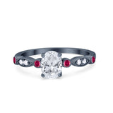 Vintage Style Oval Natural Stone Ring