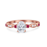 Vintage Style Oval Natural Stone Ring