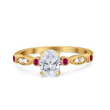 Vintage Style Oval Natural Stone Ring