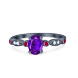 Vintage Style Oval Natural Stone Ring