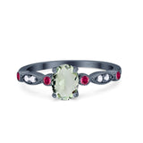 Vintage Style Oval Natural Stone Ring