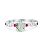 Vintage Style Oval Natural Stone Ring