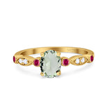 Vintage Style Oval Natural Stone Ring