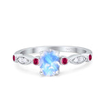 Vintage Style Oval Natural Stone Ring