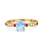 Vintage Style Oval Natural Stone Ring