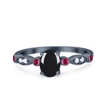 Vintage Style Oval Natural Stone Ring