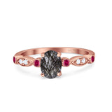 Vintage Style Oval Natural Stone Ring
