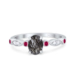 Vintage Style Oval Natural Stone Ring