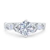 Round Natural Stone Leaf Vintage Style Ring