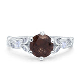 Round Natural Stone Leaf Vintage Style Ring