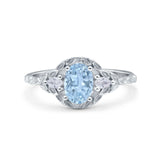 Floral Oval Natural Stone Wedding Ring