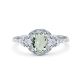 Floral Oval Natural Stone Wedding Ring