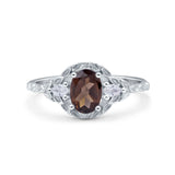 Floral Oval Natural Stone Wedding Ring