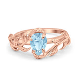 Pear Teardrop Leaf Vintage Style Ring