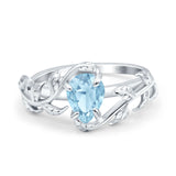 Pear Teardrop Leaf Vintage Style Ring