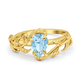 Pear Teardrop Leaf Vintage Style Ring