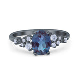 Art Deco Lab Alexandrite Silver Ring