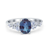 Art Deco Lab Alexandrite Silver Ring
