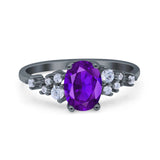 Art Deco Natural Amethyst Silver Ring