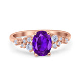 Art Deco Natural Amethyst Silver Ring