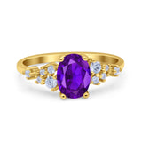 Art Deco Natural Amethyst Silver Ring
