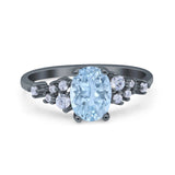 Art Deco Natural Aquamarine Silver Ring