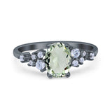 Art Deco Natural Green Amethyst Prasiolite Silver Ring