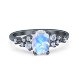 Art Deco Natural Moonstone Silver Ring