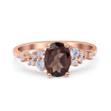 Art Deco Natural Chocolate Smoky Quartz Silver Ring