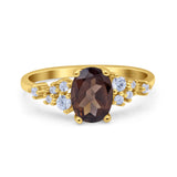 Art Deco Natural Chocolate Smoky Quartz Silver Ring