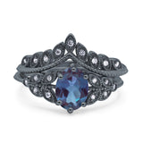 Vintage Oval Leaf Style Chevron Ring