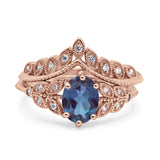 Vintage Oval Leaf Style Chevron Ring